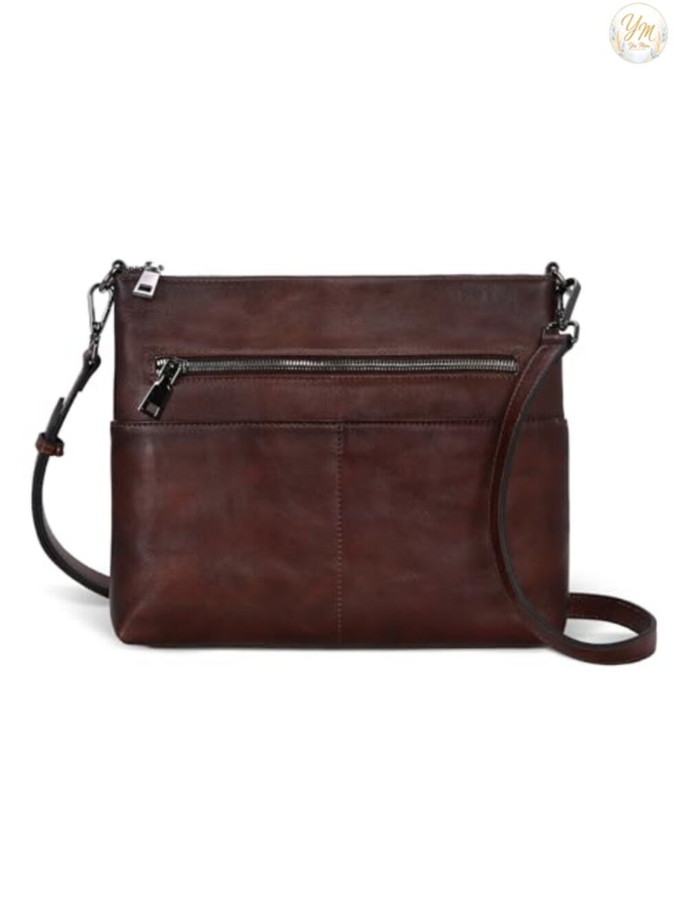 Leather Crossbody Bag for Women Adjustable Strap Multi-Pocket Handbag